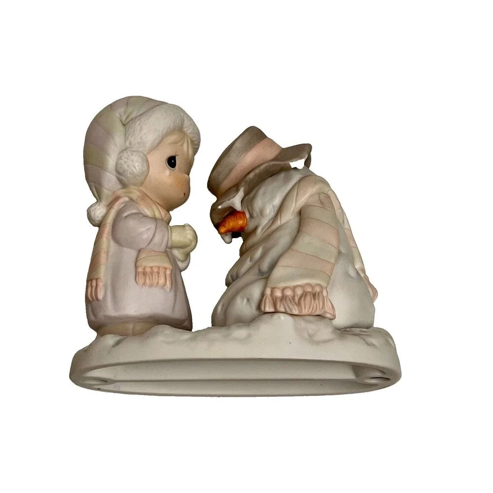 Precious Moments “We’re Going To Miss You” Enesco 524913 1990 Girl And Snowman